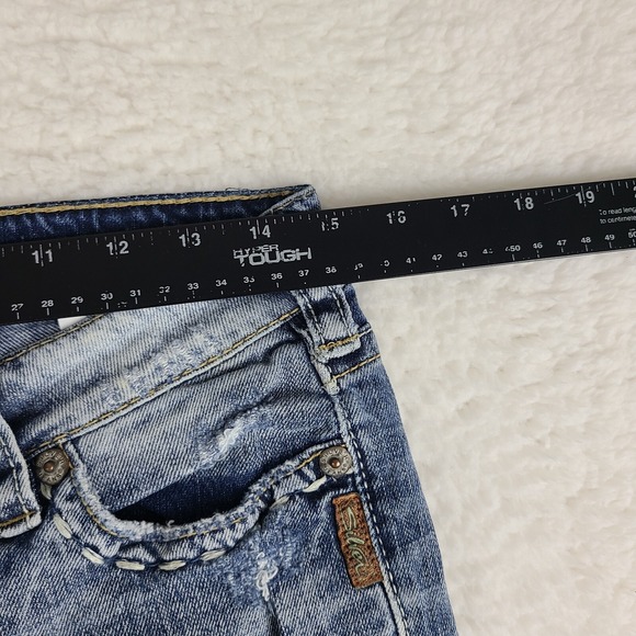 Silver Jeans Womens 28 Blue Santorini Capri Distress Light Wash Denim - Picture 3 of 12